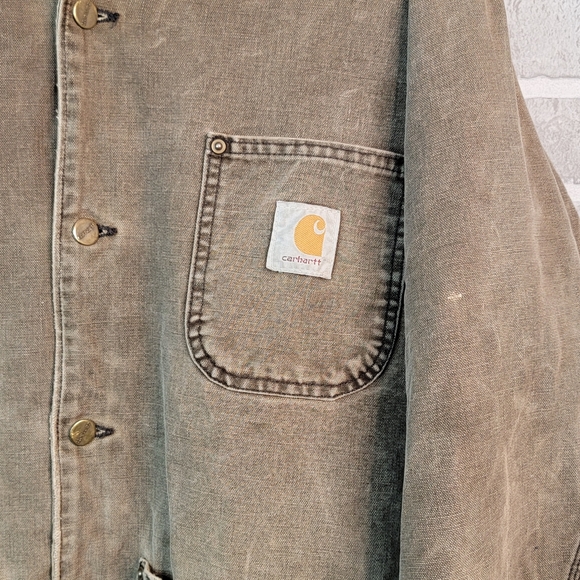 Carhartt Blanket Lined Vintage Made in USA Job Chor Heavy Canvas Coat Me… - Picture 3 of 16